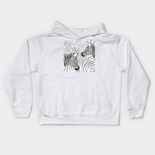 Zebras with zebra pattern background Kids Hoodie